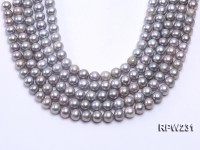 Wholesale 10mm Silver Round Freshwater Pearl String