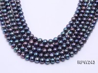 Wholesale 10-11mm Black Round Freshwater Pearl String