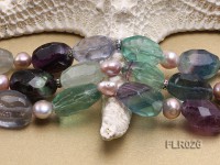 15x25mm Three-Strand Fluorite Beads Necklace