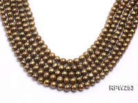 Wholesale 8.5-9.5mm Brown Round Freshwater Pearl String