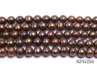 Wholesale 9.5-10mm Brown Round Freshwater Pearl String