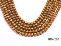 Wholesale 8.5-9mm Golden Round Freshwater Pearl String