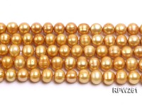 Wholesale 9-10mm Golden Near Round Freshwater Pearl String