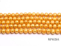 Wholesale 9.5-10.5mm Golden Near Round Freshwater Pearl String