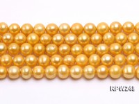 Wholesale 8.5-9.5mm Golden Round Freshwater Pearl String