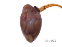 85x51x30mm Exquisitly Carved Natural Agate Hand Piece in Buddha Shape