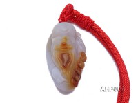 72x42x30mm Exquisitely Carved Natural Agate Hand Piece in Buddha Shape