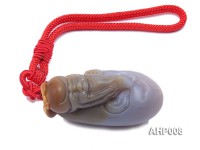 84x40x52mm Exquisitely Carved Natural Agate Hand Piece in Buddha Shape