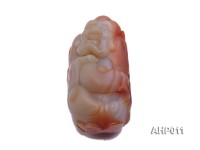 90x45x34mm Exquisitely Carved Natural Agate Hand Piece in Buddha Shape