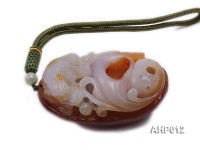 95x54x28mm Exquisitely Carved Natural Agate Hand Piece in Dragon Shape