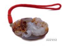83x50x38mm Exquisitely Carved Natural Agate Hand Piece in Dragon Shape