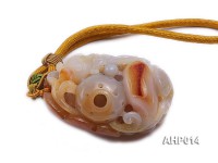 80x50x30mm Exquisitely Carved Natural Agate Hand Piece in Carp Shape