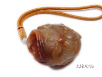 72x58x38mm Exquisitely Carved Natural Agate Hand Piece in Carp Shape