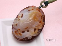 86x62x42mm Exquisitely Carved Natural Agate Hand Piece in Dragon Shape