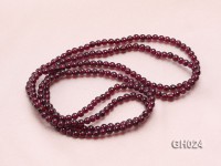 Natural 4.5mm Round Garnet Long Bracelet