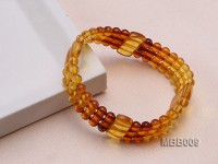 Three-strand 5mm Natural Round Amber Bracelet