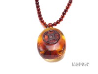 32x26mm Natural Red Amber Pendant