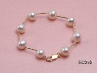 9-10mm Freshwater Pearl Bracelet with 14k Gold Chain