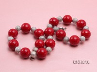 20mm Red Round Coral Necklace