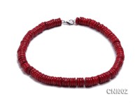 12x4mm Red Irregular Coral Necklace