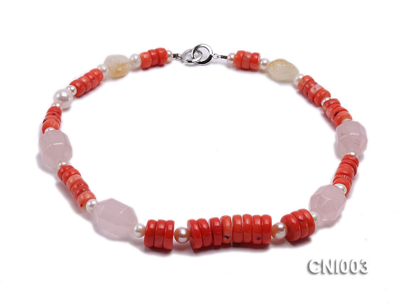 9x5mm Red Irregular Coral Necklace