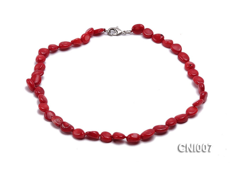 4x10mm Red Irregular Coral Necklace