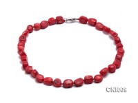 15x11x8mm Red Irregular Coral Necklace