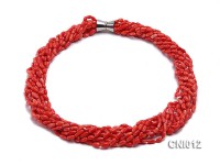 8x5mm Red Shuttle-Shaped Coral Necklace