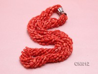 8x5mm Red Shuttle-Shaped Coral Necklace