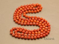 9mm Orange Round Coral Necklace