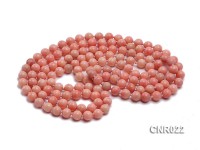 9mm Pink Round Coral Necklace