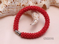 Hand-woven 3.5mm Red Coral Bracelet