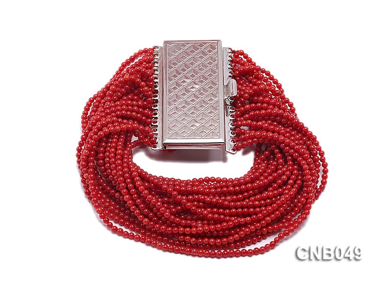 Multi-strand 2.5mm Red Coral Bracelet
