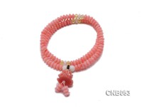 5X3mm Pink Round Coral Bracelet