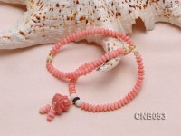 5X3mm Pink Round Coral Bracelet