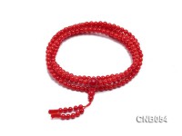 3.5mm Red Round Coral Beads Bracelet