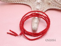 3.5mm Red Round Coral Beads Bracelet