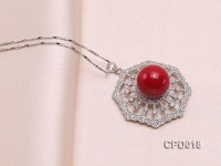 30x30mm Red Coral Pendant