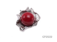 30x22mm Red Coral Pendant in Silver Holder