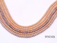 Wholesale  5.5×6.5mm pink Flat Pearl String