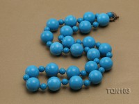 18mm&9mm Blue Round Turquoise Necklace