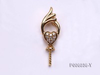 18k Yellow Gold Pendant Bail Dotted with Diamonds