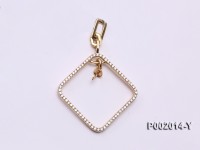 18k Yellow Gold Pendant Bail Dotted with Diamonds