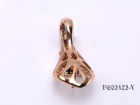 18k Yellow Gold Pendant Bail Dotted with Diamonds and Zircons