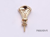 18k Yellow Gold Pendant Bail Dotted with Diamonds and Zircon
