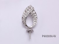18k White Gold Pendant Bail Dotted with Diamonds