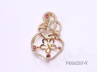 18k Yellow Gold Pendant Bail Dotted with Diamonds and Gemstones