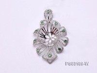 18k White Gold Pendant Bail Dotted with Diamonds and Gems