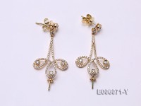 18k Yellow Gold Earring Bail Dotted with Diamonds