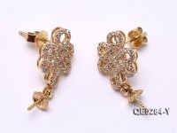 18k Yellow Gold Earring Bail Dotted with  Diamonds